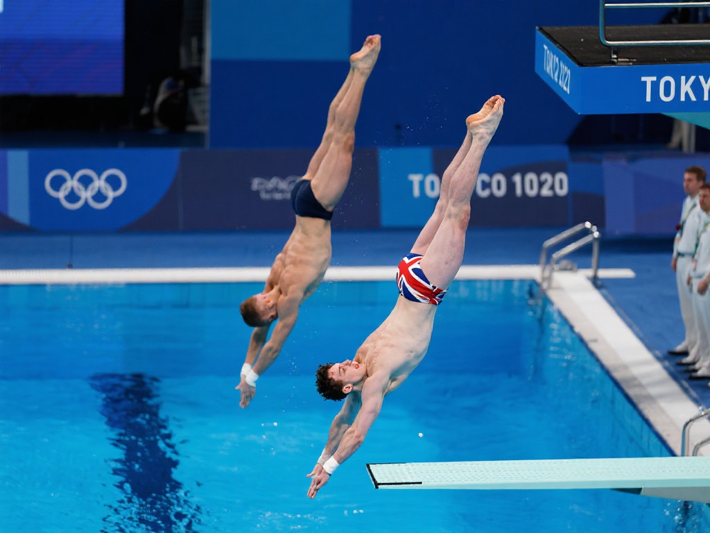 而男子双人10米跳台方面，英国选手托马斯